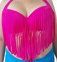 Corpiño De Bikini Soft C/ Flecos Talle Grande Lycra A Medida