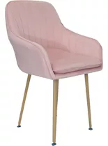 Sillón Elegante Velved Tapizado En Rosa