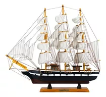 Enfeite Miniatura Barco Decorativo De Madeira Navio  - 49cm