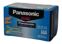 Pilas Aaa Panasonic Caja 40 Unidades Ultra Hyper De Carbon Zinc R03