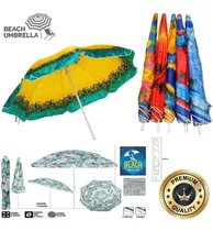 Sombrilla De Playa Con Diseños Altura Inclinación Regulable 