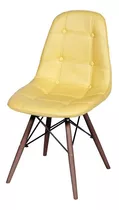 Cadeira Eames Eifeel Botone Base Escura Amarela 83x44x39cm