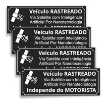 Adesivo Veiculo Rastreado (preto) Carro Caminhonete 4 Pçs