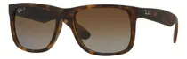 Anteojos De Sol Polarizados Ray-ban Justin Classic Rb4165l Standard Con Marco De Nailon Color Matte Havana, Lente Brown De Policarbonato Degradada, Varilla Tortoise De Nailon - Rb4165