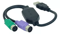 Adaptador Conversor Ps2 Para Usb Pc Para Teclado E Mouse.