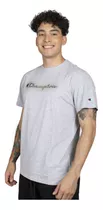 Remera Champion Hombre Moda Gris Melange