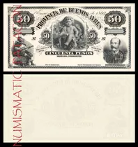 Billete 50 Peso Moneda Corriente Bs As 1869 - Copia 490p