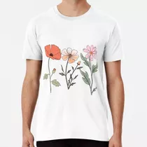 Remera 3 Flores Mínimas Algodon Premium