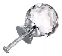 Tirador De Cristal Facetado Diamante Transparente 30 Mm Cima