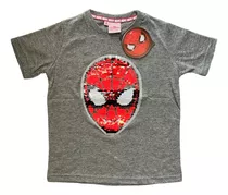 Remera Spiderman De Lujo Lentejuelas Brillosas Reversibles