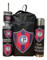 Equipo De Mate Completo Set Matero Cerro Porteño. Ecocuero