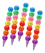 Crayones Smile Emoji Colores Pack X 30 Souvenir Ohmyshop