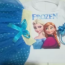 Conjunto Tutu Frozen Ana Y Elsa Niña Vestido