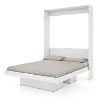 Cama Plegable Vertical 2 Plazas Manhattan Blanco