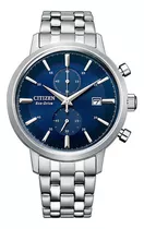 Reloj Citizen Ca709087l Hombre Cronógrafo Taquimetro Fecha Color De La Malla Plateado Color Del Bisel Gris Color Del Fondo Azul/negro