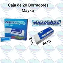 Caja De 20 Borradores Escolares Mayka Nata Pequeños 