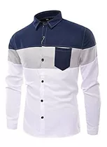 Camisa Tricolor Slim Fit De Caballero