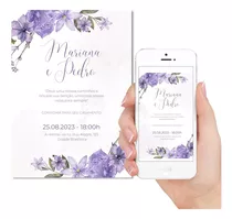 Convite Digital De Casamento Delicado Floral Personalizado