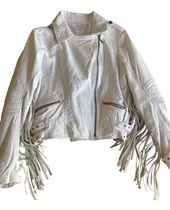 Chaqueta De Cuero Prune Blanca  Talla 42