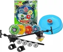 Kit 4 Beyblade Metal Fusion Led Tornado C/arena E 2 Lançador