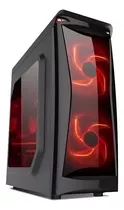 Gabinete Gamer Naxido F300 Negro Cooler Led Rojo 4x120mm Negro/rojo