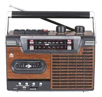 Radio Cassette Vintage Am/fm Mp3 Sd Usb 220v/pilas Ap02076 