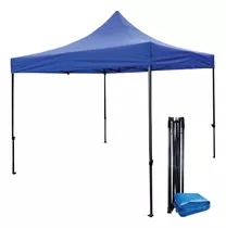 Toldo Plegable 3 X 3 Metros Impermeable Color Azul Terraza