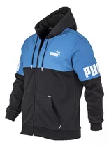 Campera Con Capucha Puma Power Colorblock Azul Solo Deportes