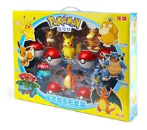 Pokemon Set De Batalla X6 Figuras + Pokebolas Iluminaras