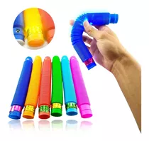 3 Tubo Sensor Pop Fidget Toy Bobina Brinquedo Sifão C/ Led