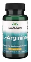 L-arginina Swanson 500mg 100c Energía Y Salud Cardiovascular Sabor Sin Sabor