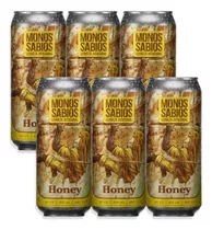 Cerveza Monos Sabios Honey Rubia Lata 473ml Pack X6u