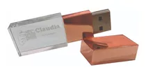 Kit100 Uni. Pendrive Vidro Rose 4gb Personalizado No Vidro