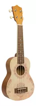 Ukelele Soprano Bamboo Diseño Lotus Con Funda Color Marrón