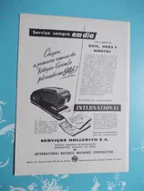 Propaganda Vintage. Relógio Carimbo Internacional. Birome Ca