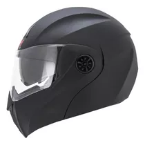 Casco Moto Ich 3110 Abatible Solid Negro Opaco Con Sun Visor