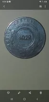 Moneda Un Colón Resello Costa Rica 1880, Muy Buen Estado.