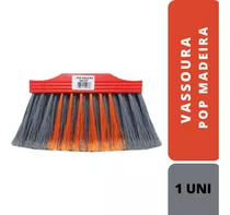 Vassoura Pop Madeira Plumada Nylon Macio Uni Sem Cabo Full