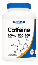 Nutricost Caffeine 200mg 500 Caps (cafeína) Sabor Sin Sabor