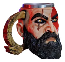 Caneca Kratos 3d God Of War 4 Game Resina Chopp Coleção