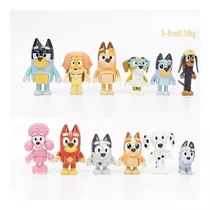 12 Piezas Bluey Familia Y Amigos Figura Modelo Juguete Regal