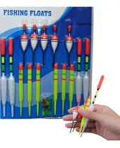 Set Flotador Pesca Bobbers Plástico Pack 15 Piezas Pescador