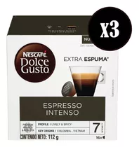 Capsulas Café Espresso Intenso Dolce Gusto X3 Cajas De 16u