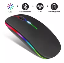 Mouse Inalámbrico Recargable Bluetooth + Usb Portátil Gaming