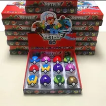 Caja De 12 Mini Pokebolas Pokémon Con Minifiguras 