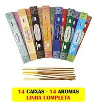 Incenso Nag Champa Kit Linha Completa 14 Aromas 14 Caixas Fragrância Sortidos