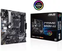 Tarjeta Madre Asus Prime B450m-a Ii Usb3 Hdmi Ddr4 Pcie Am4 Color Negro