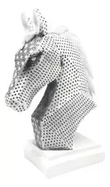 Figura Caballo Black & White Minimalista / Runn Color Blanco