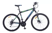 Mountain Bike Masculina Kova Alpes R27.5 21v Cambios Shimano Color Negro/azul Con Pie De Apoyo