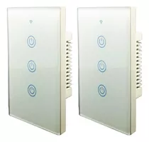 2 Apagadores Inteligentes Touch Wifi 3 Botones Para Escalera